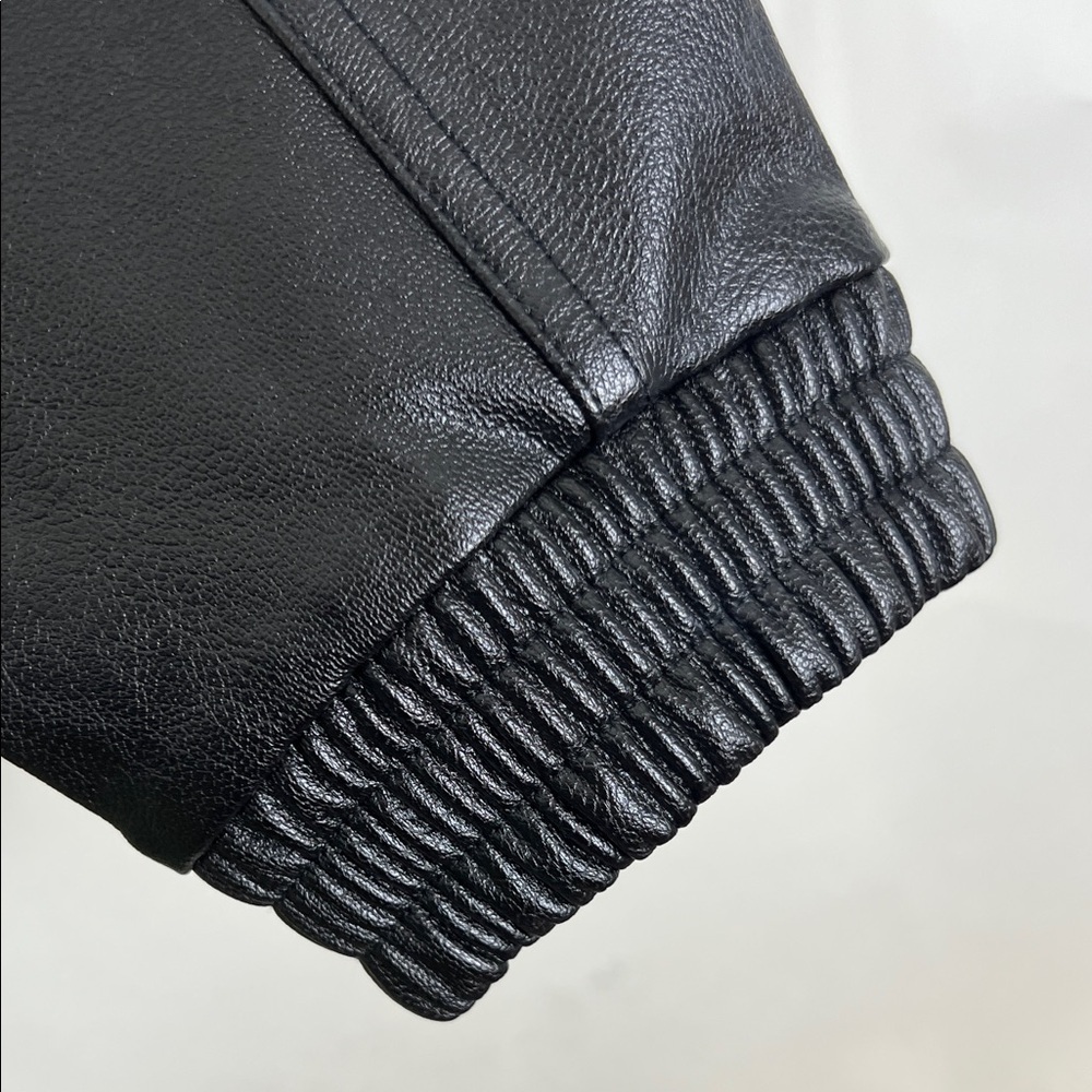 SPANX Sleek Black Faux Leather Joggers - Picture 5 of 9